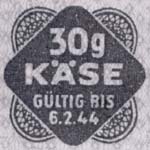 Gefälschte deutsche Rationierungsmarke, gefunden im April 1944 bei St.Gallen.