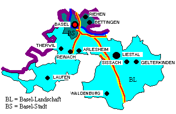 map of Basel